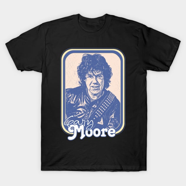 Gary Moore /// Retro Styled Fan Art Design T-Shirt by DankFutura